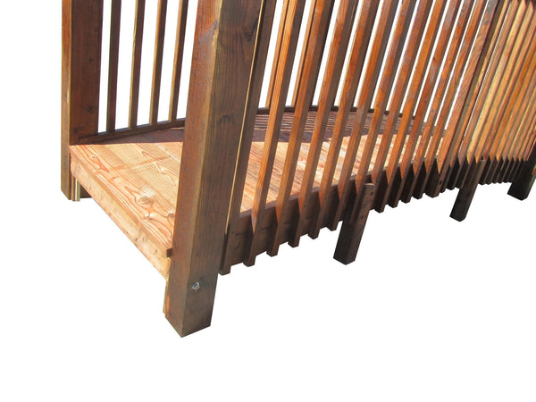 Wooden Garden Bridge with High Rails Commercial Grade 12 ft. - SamsGazebos Handcrafted Garden Structures