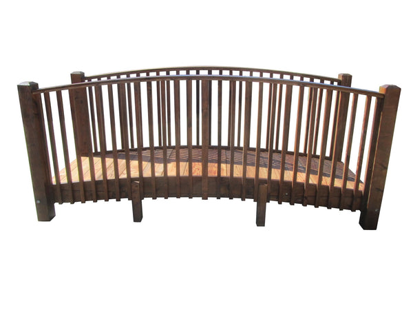 Wooden Garden Bridge with High Rails Commercial Grade 12 ft. - SamsGazebos Handcrafted Garden Structures