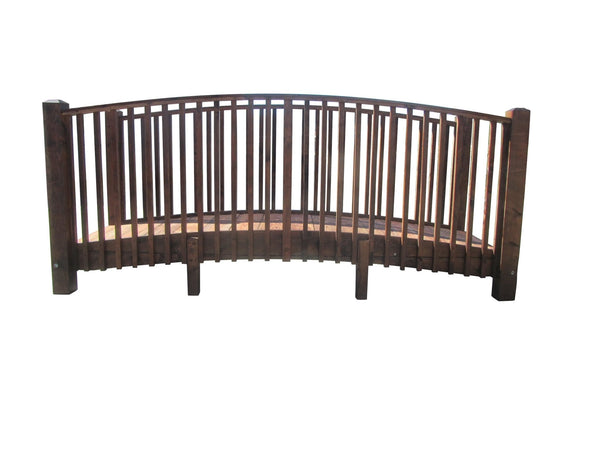 Wooden Garden Bridge with High Rails Commercial Grade 12 ft. - SamsGazebos Handcrafted Garden Structures