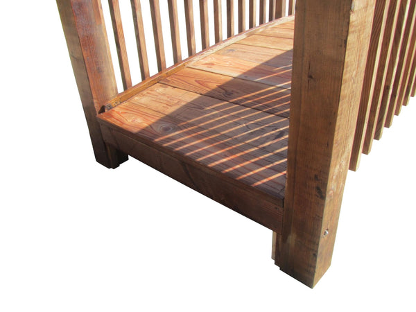 Wooden Garden Bridge with High Rails Commercial Grade 12 ft. - SamsGazebos Handcrafted Garden Structures