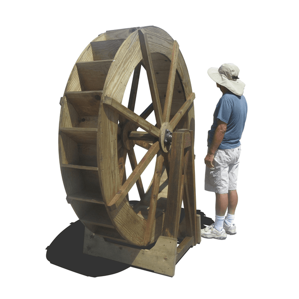 Japanese Wooden Water Wheel 6 ft. - SamsGazebos Handcrafted Garden Structures