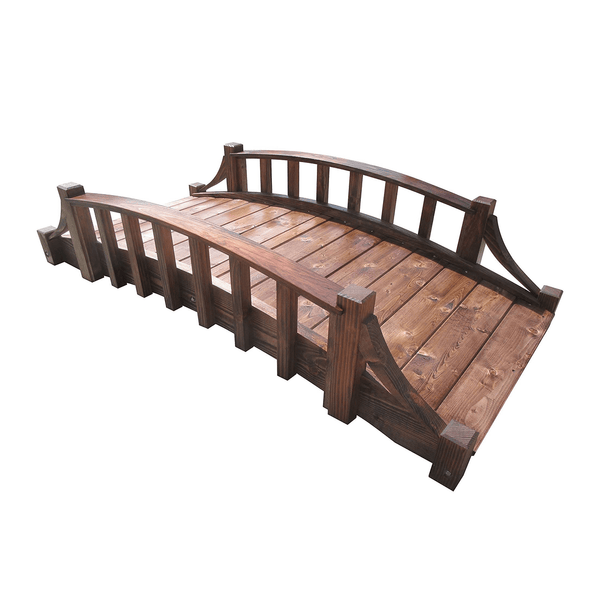 French Country Wooden Garden Bridge 6 ft. - SamsGazebos Handcrafted Garden Structures