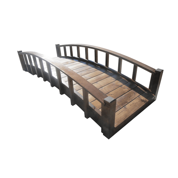 Japanese Wood Garden Bridge 8 ft. - SamsGazebos Handcrafted Garden Structures