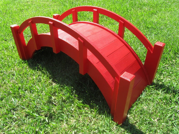 Garden Rainbow Bridge 25 Inches Red-SamsGazebos Handcrafted Garden Structures