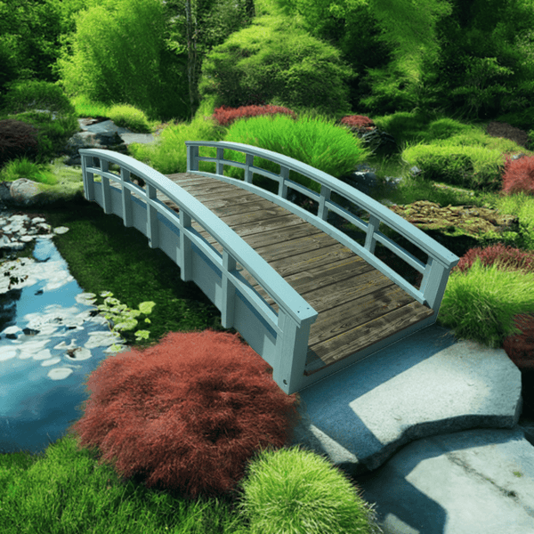 Monet's Japanese bridge 8 ft. - SamsGazebos Handcrafted Garden Structures