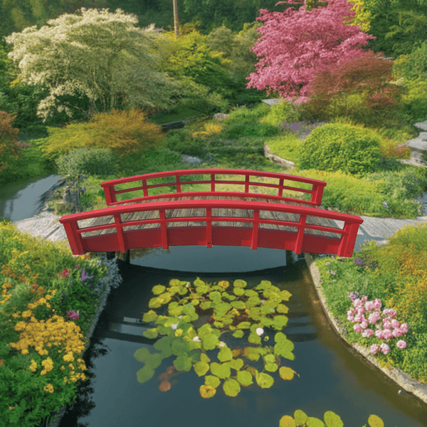 Monet's Japanese bridge 8 ft. - SamsGazebos Handcrafted Garden Structures