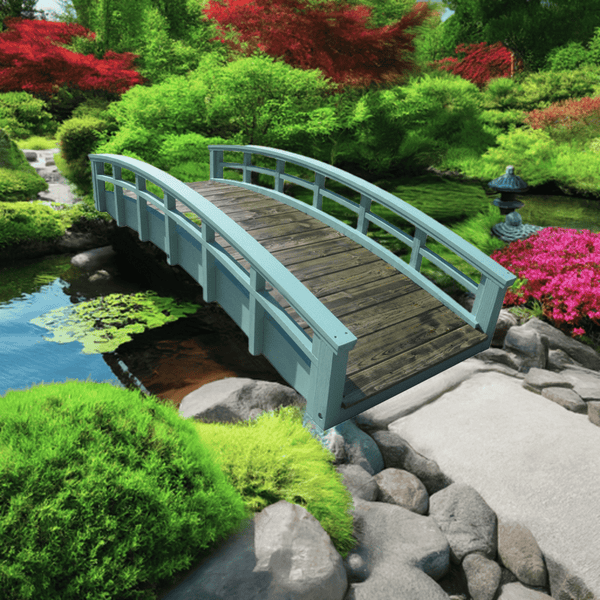 Monet's Japanese bridge 8 ft. - SamsGazebos Handcrafted Garden Structures