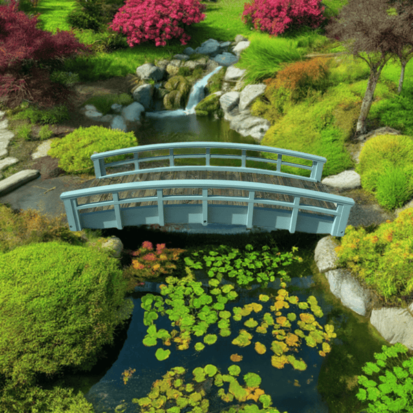 Monet's Japanese bridge 8 ft. - SamsGazebos Handcrafted Garden Structures