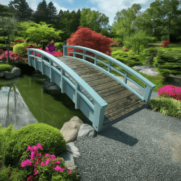 Monet's Japanese bridge 8 ft. - SamsGazebos Handcrafted Garden Structures