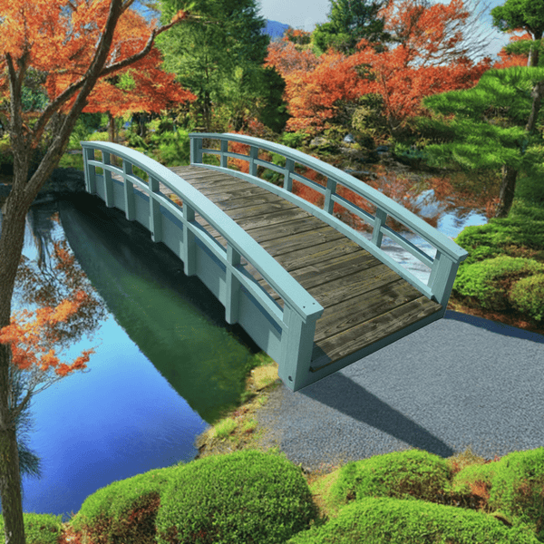 Monet's Japanese bridge 8 ft. - SamsGazebos Handcrafted Garden Structures