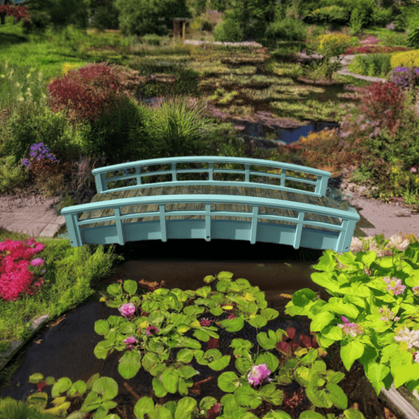 Monet's Japanese bridge 8 ft. - SamsGazebos Handcrafted Garden Structures