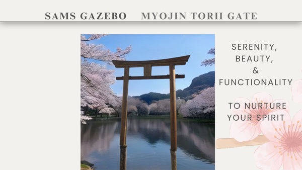 Japanese Torii Gate 8 feet Myojin Style - SamsGazebos Handcrafted Garden Structures